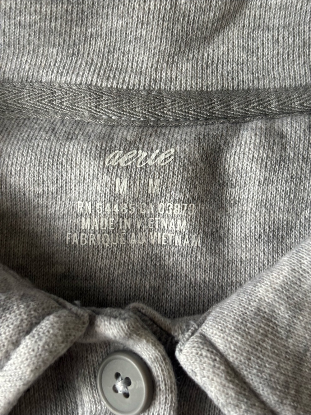 Aerie Fleece of Mind Cropped Polo Henley Collared Fleece Sweatshirt Grey Size M - Picture 14 of 14